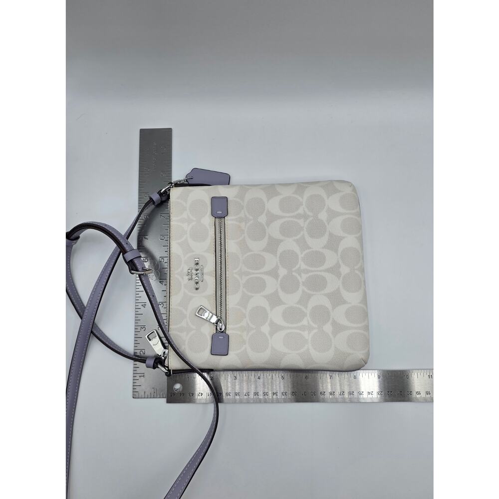 Coach Mini Rowan File Bag Crossbody Purse in Chalk White Lavender - Picture 13 of 16